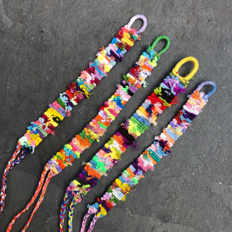 Recycled Rag Rug Friendship Bracelet Upcycled Handmade Etsy