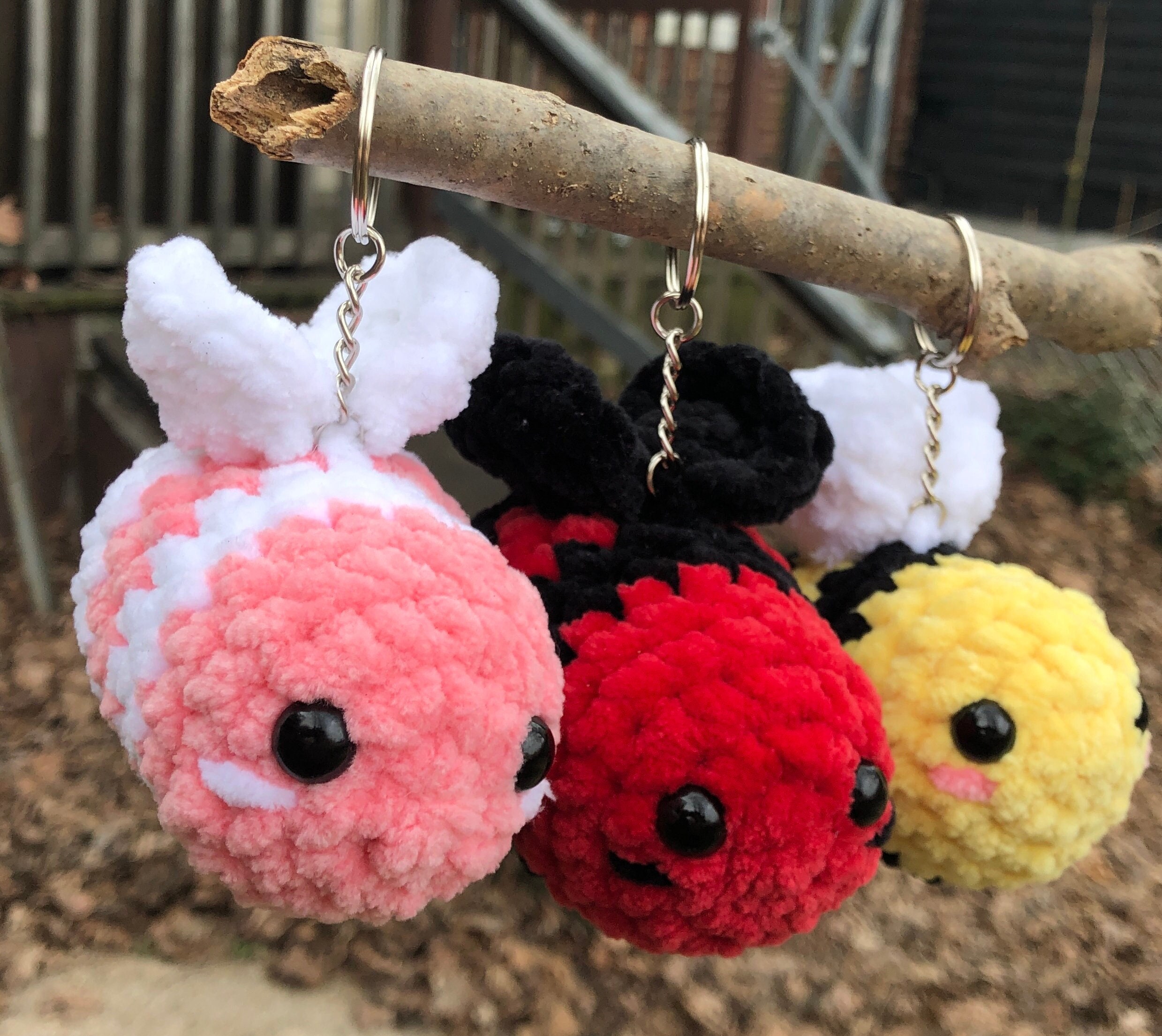 Llavero De Abeja De Ganchillo - Peluche, Trenzado, Colgante Para Llaves O Bolso, Regalo Unisex
