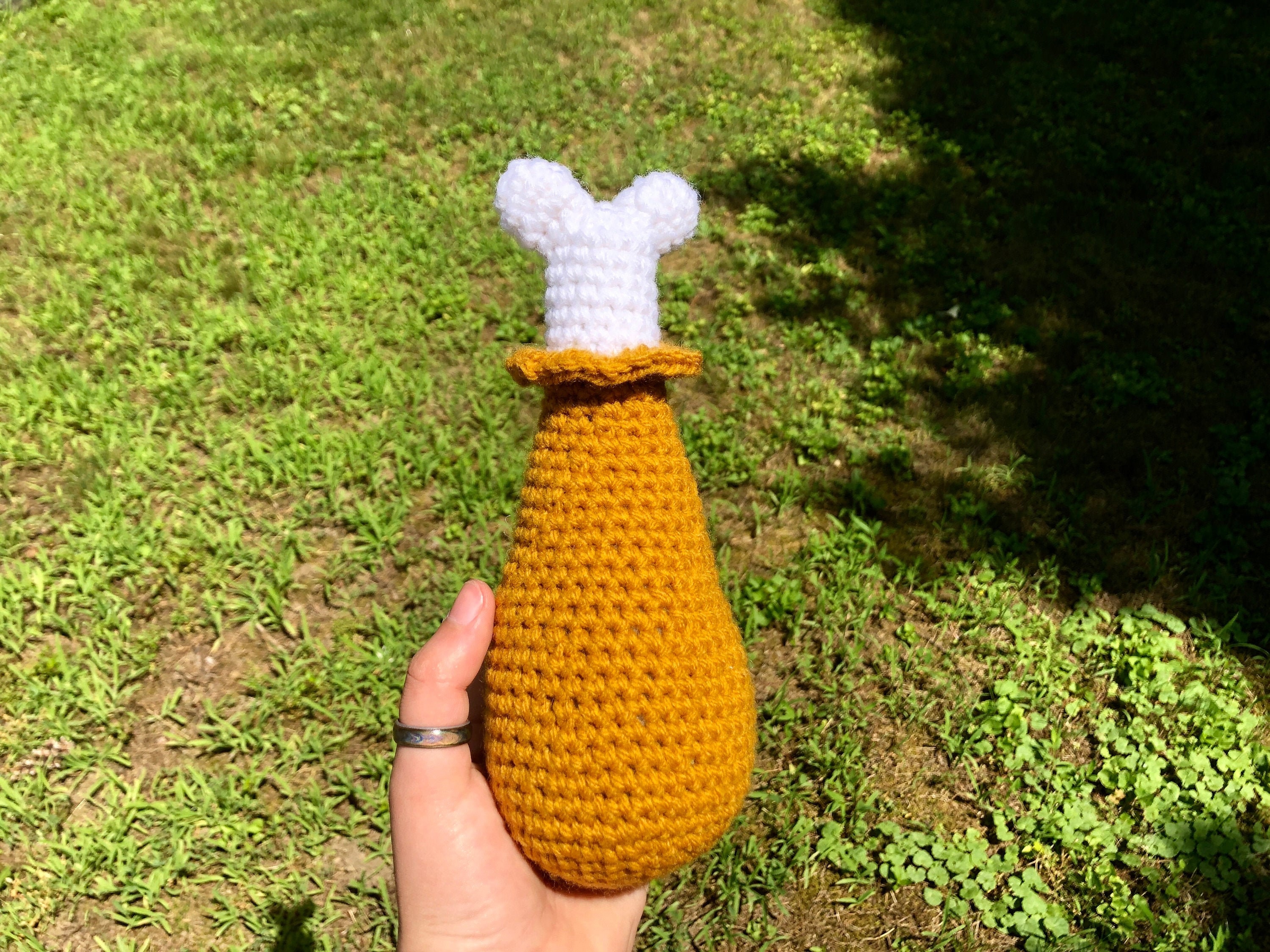 Jumbo Chicken Drumstick Cat Toy CATNIP INFUSED Crochet Etsy