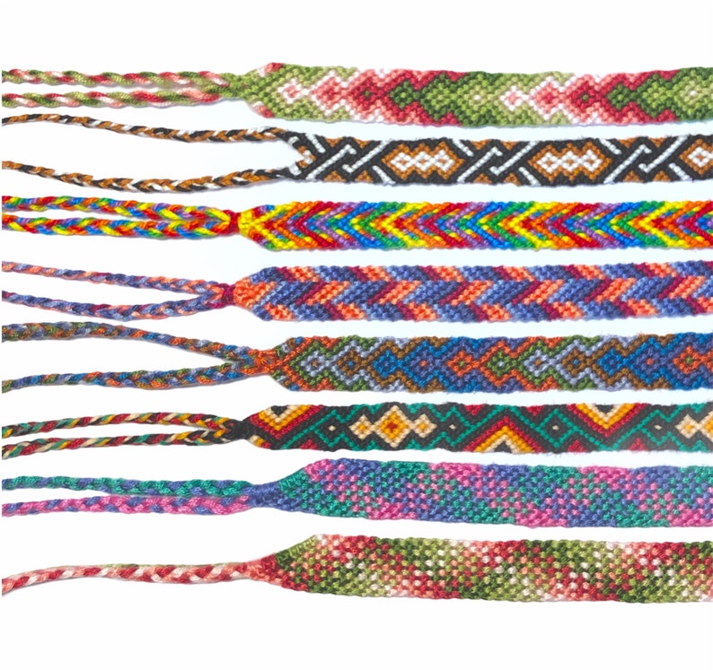 Arrowhead Simple Diamond Summer Macrame VSCO Trendy Woven Thin Friendship Bracelets: Pastel Knotted Beach Aztec Plaid Cute