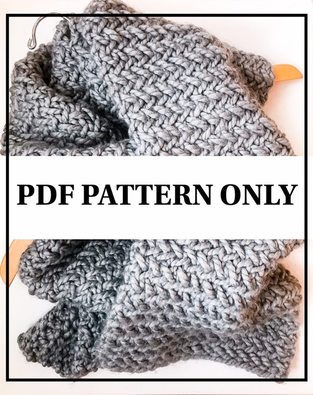 Knitting Pattern | Oversize Knit Scarf | Chunky Knit Scarf