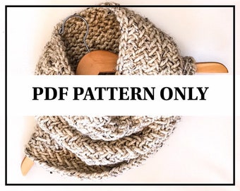 Knitting pattern | Knit cowl pattern | Infinity scarf knit pattern | PDF digital download | DIY knit tutorial x The Leandre Cowl