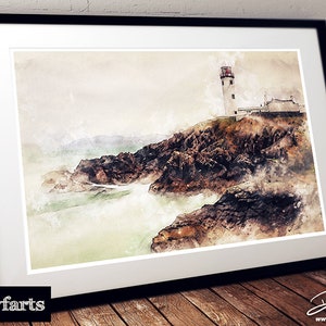 Fanad Head Lighthouse - County Donegal - Watercolour