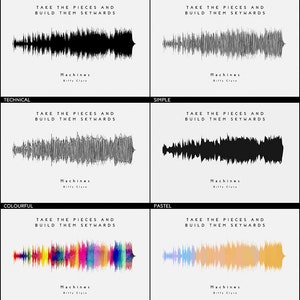 Custom soundwave art - 6 finishes - choose your song