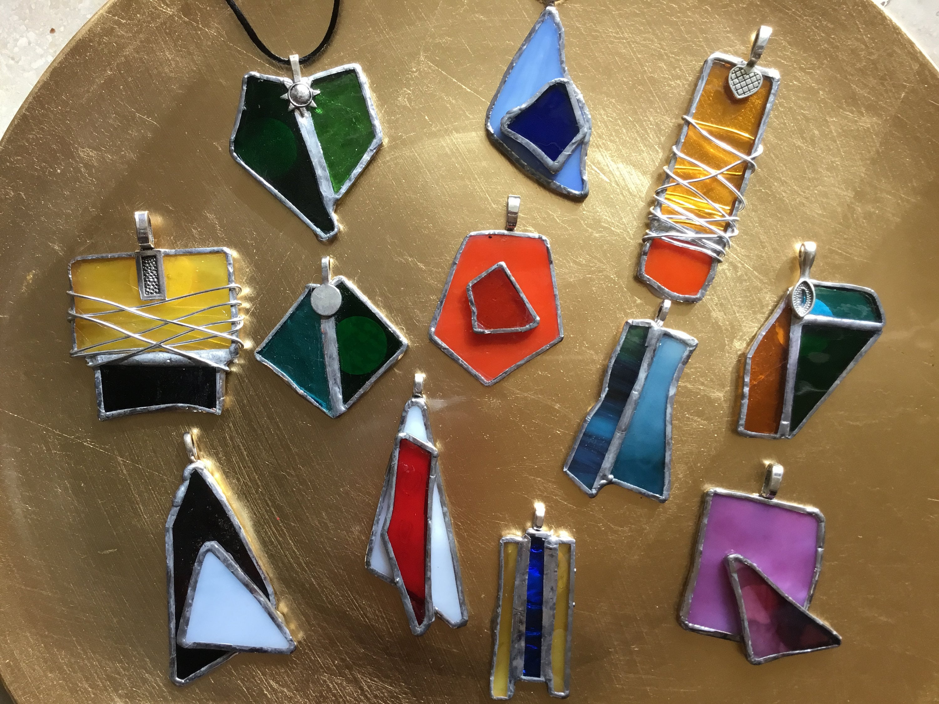 Glass JewelryEclectic stained glass jewelry pendant Etsy