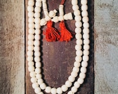 White Bone Beads Japa Mala