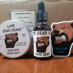 Bare Bear Beard Balm and Oil Kit/Beard Balm/Beard Care/Beard Conditioner/Gift for him/Beard Grooming/Beard oil/Grooming Kit/Organic