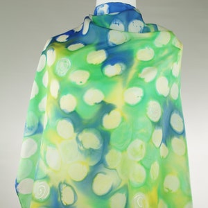 Blue silk scarf, square silk scarf, hand dyed scarf, handmade scarf, rectangular silk scarf, silk accessories, gift for her