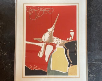 Signed Mid Century Modern Abstract Lithograph
