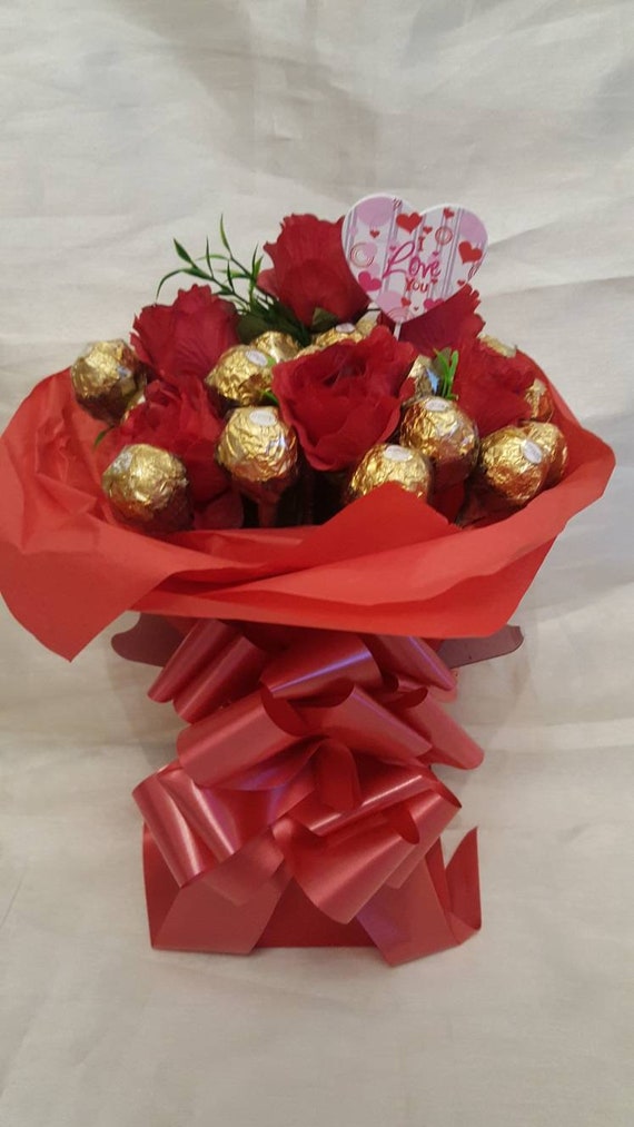 San Valentín Te amo Ferrero Rocher Chocolate Ramo dulce - Etsy México