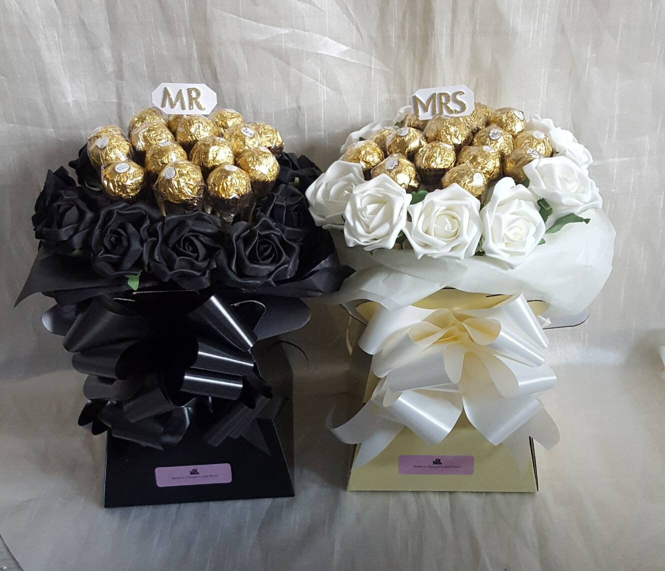 Ferrero Rocher Pink Roses Silver Butterfly Chocolate Bouquet Any Ocassion -   Israel