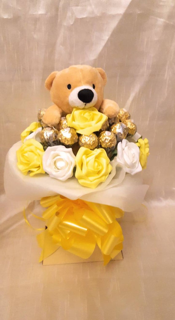 Chocolate Bouquet with teddy bear easy tutorial #chocolatebouquet