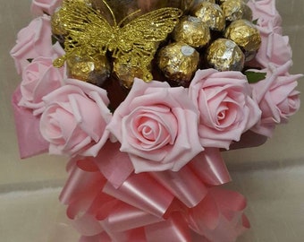 Chocolate Bouquet Butterfly Ferrero Rocher & Yankee Candle - Sweet Gift Hamper