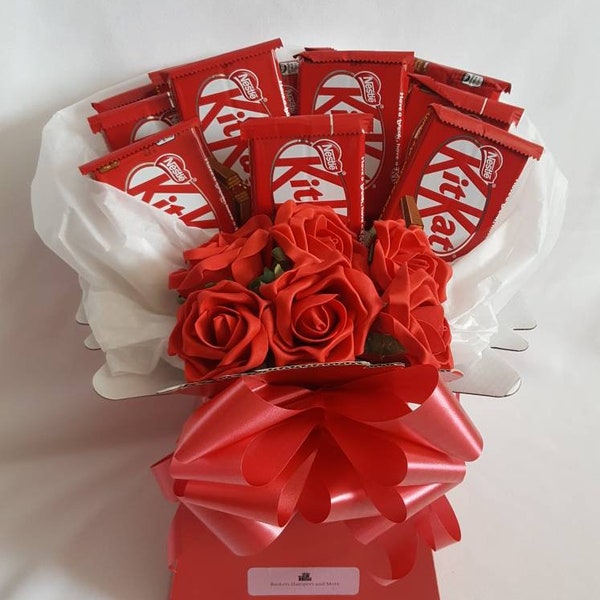 Bouquet de chocolat Kitkat & Flowers - Panier cadeau sucré