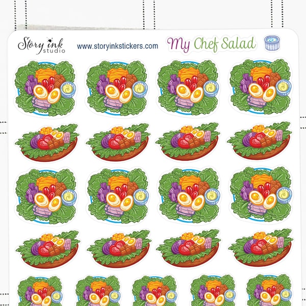 Salad plate mini planner stickers. Great for all planner sizes.