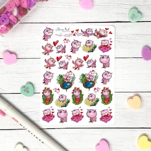 Mini pegatinas de búho te amo para siempre / Ideal para Erin Condren LifePlanner™, Filofax, Hobonichi, A5, Happy Planner / Calendar & Stationery.