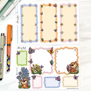Cajas decorativas de primavera Tini Tiger para diarios y planificadores.