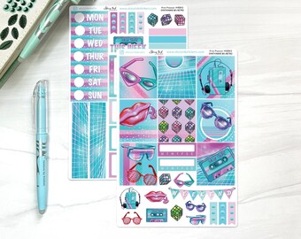 Synthwave retro stickerset jaren 80 | Ministickerset Print Pression Weeks