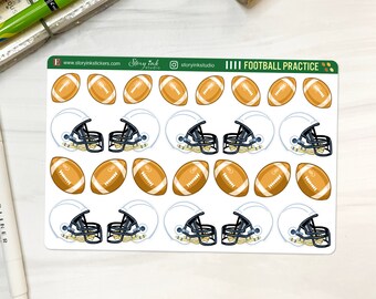 Football Practice Planner Stickers: Glossy or Matte