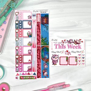 Juego de pegatinas con el mensaje "Búho te ama" de Hobonichi Weeks