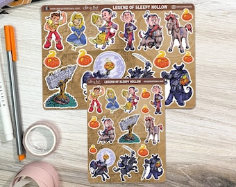 Legend of Sleepy Hollow stickers. Decor stickers are great for planners and journals of various sizes.