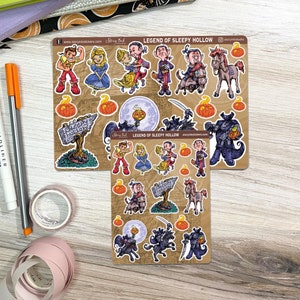 Legend of Sleepy Hollow stickers. Decor stickers are great for planners and journals of various sizes.