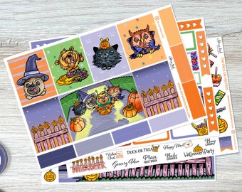 Halloween Planner Stickers: Trick or Treat Weekly Kit (7" x 9")