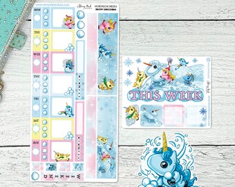 Snow Unicorns Sticker Set | Hobonichi Weeks