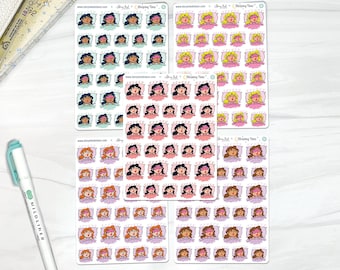 Sleeping Time Planner Stickers: Mini Sleep Tracker Stickers
