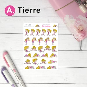 Stretching Workout Planner Stickers: Fitness Tracker Stickers A. Tierre