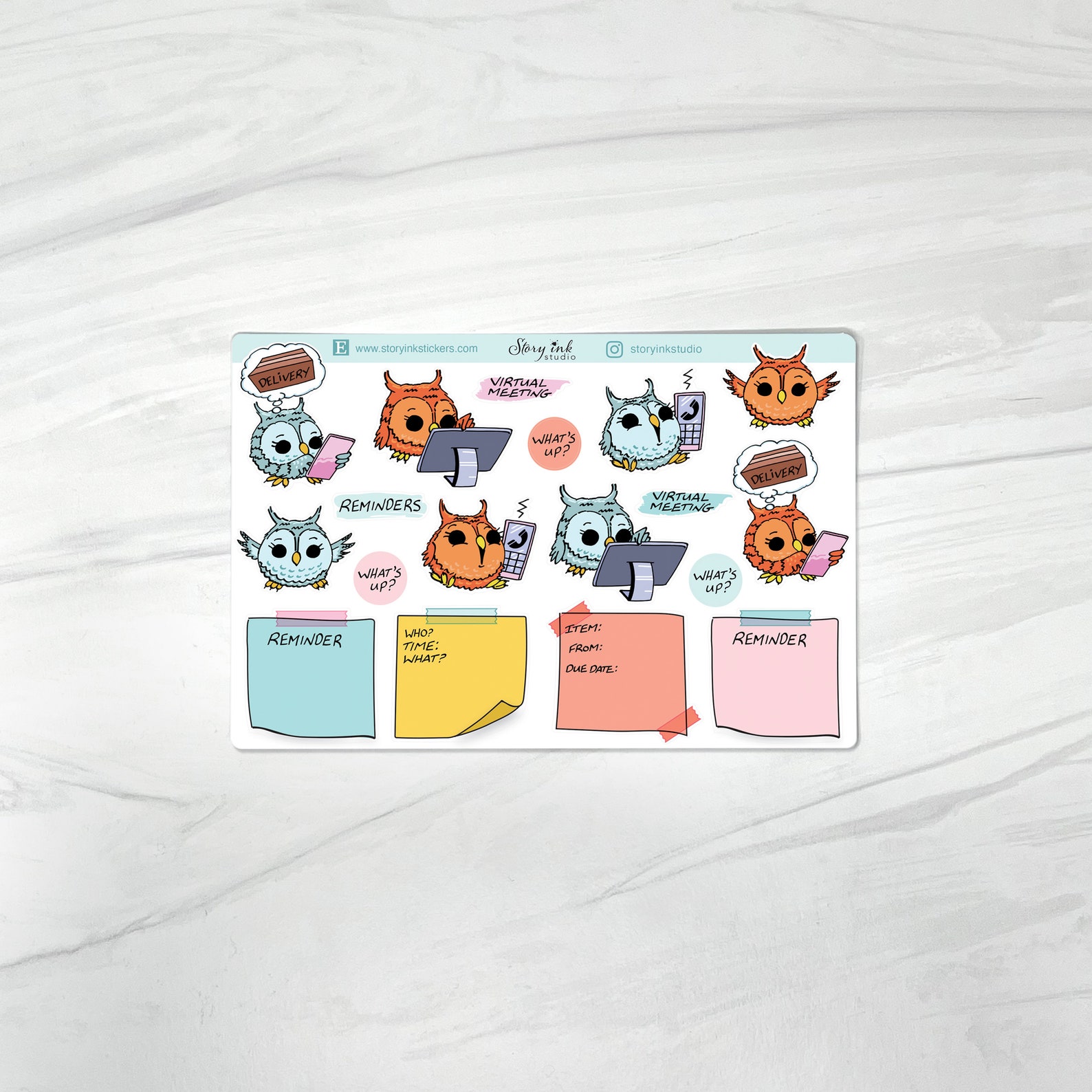 Owl Reminder Note Planner Stickers. Etsy
