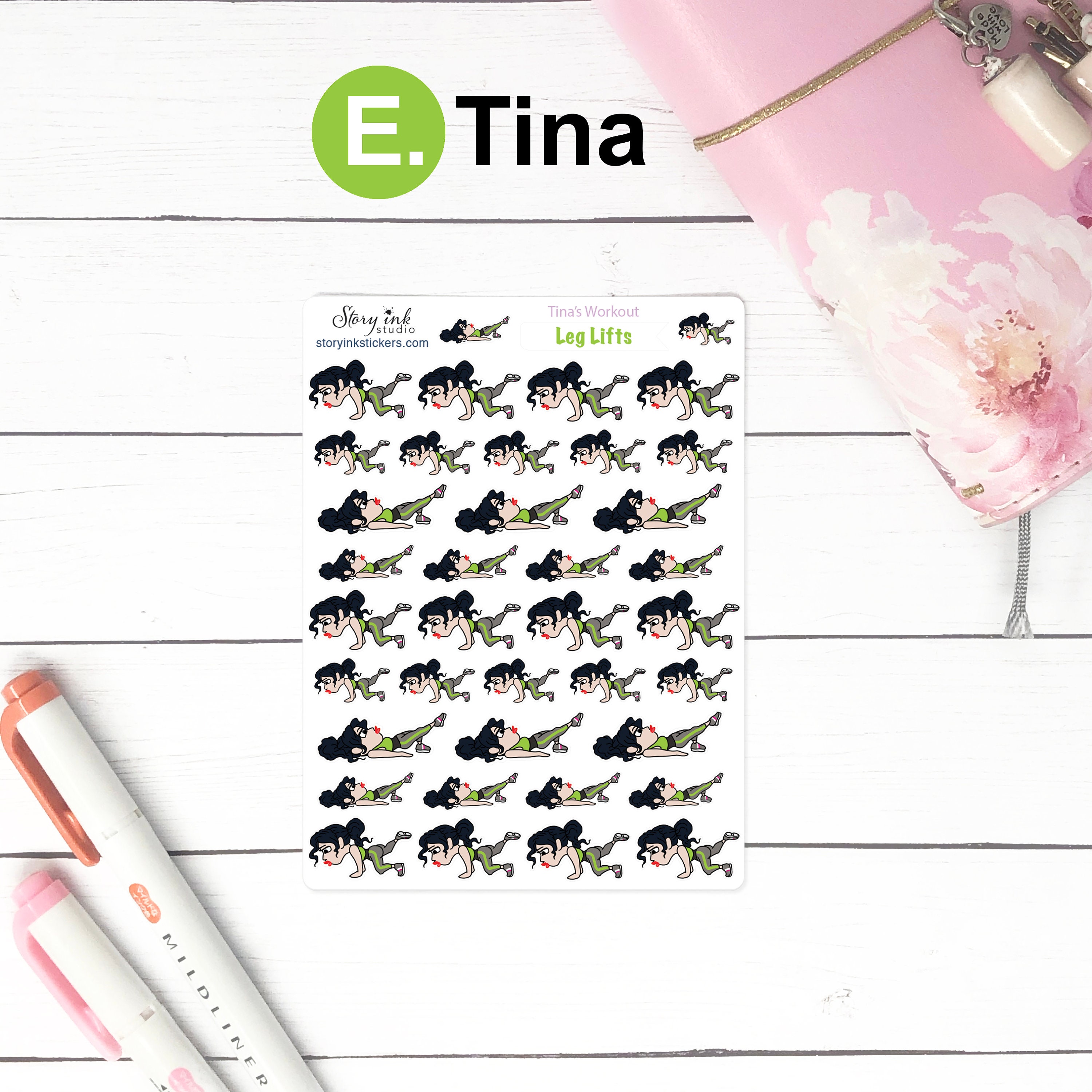 Leg Lift Workout Stickers: Fitness Planner Stickers - Etsy