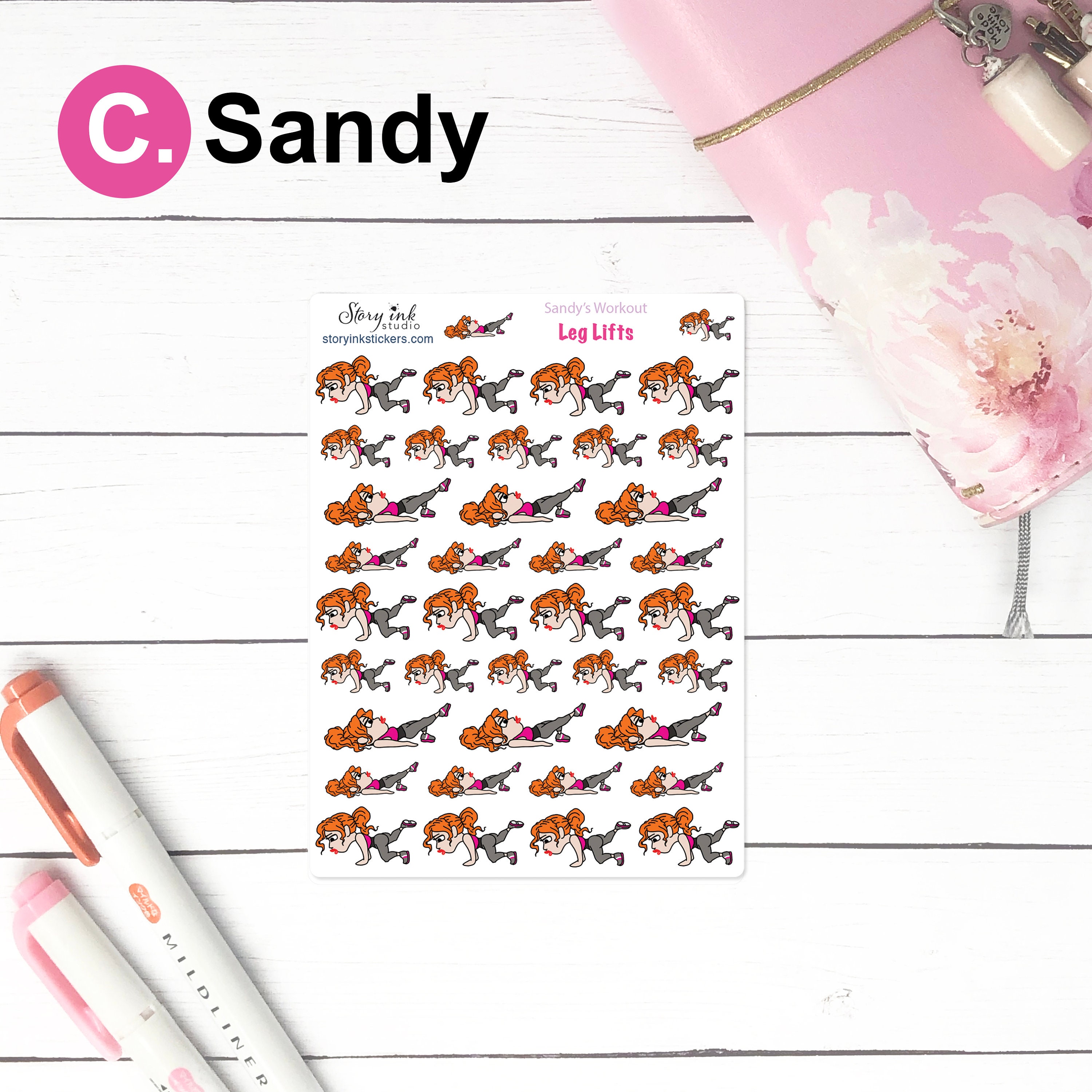 Leg Lift Workout Stickers: Fitness Planner Stickers - Etsy