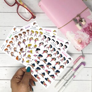 Stretching Workout Planner Stickers: Fitness Tracker Stickers immagine 2