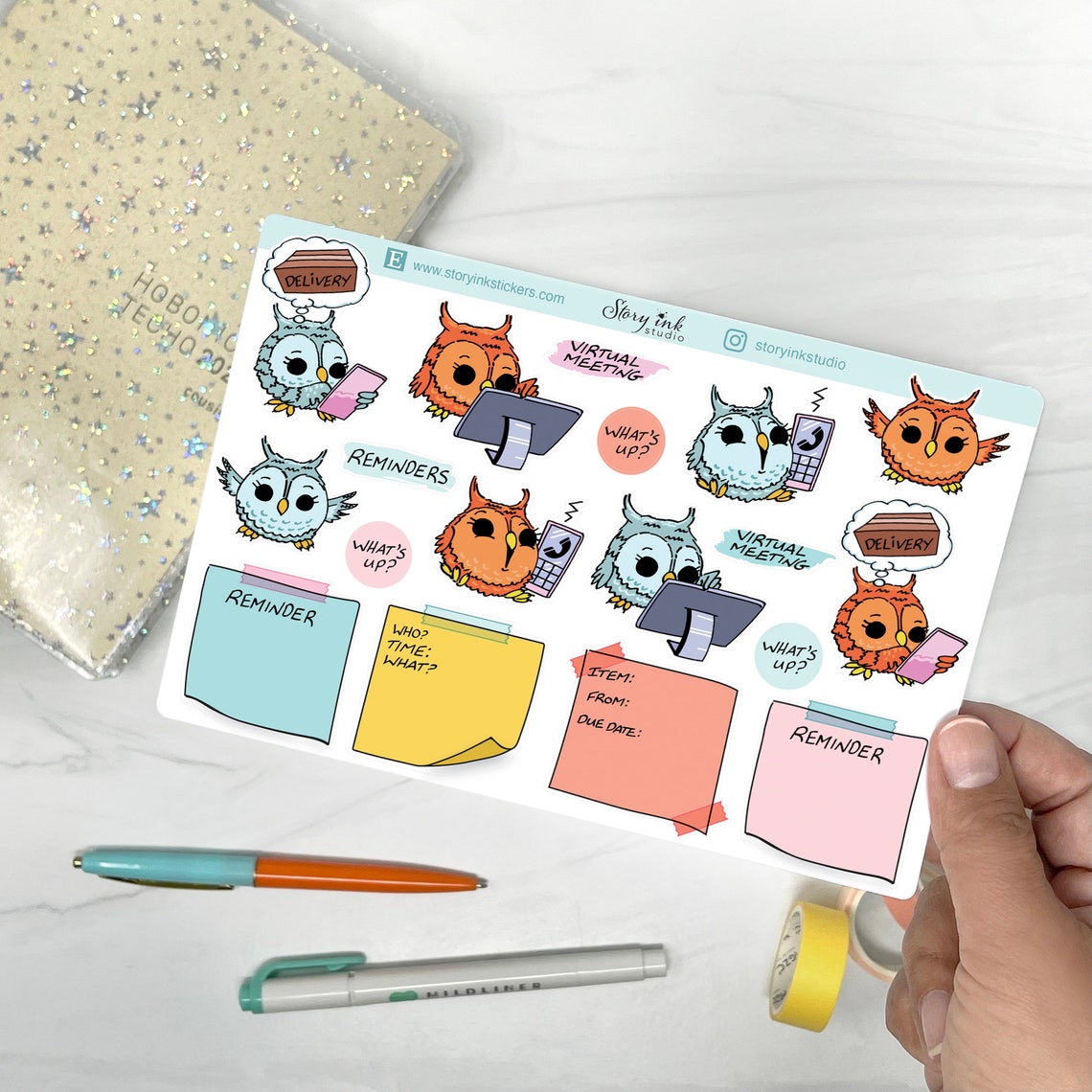 Owl Reminder Note Planner Stickers. Etsy