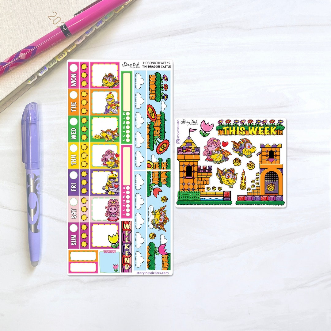 Dragon Castle Sticker Set | Hobonichi Weeks - Etsy