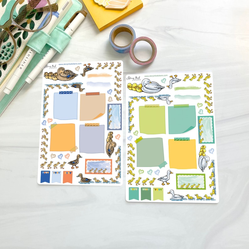 Duck Border Stickers | Spring Planner Stickers - Etsy