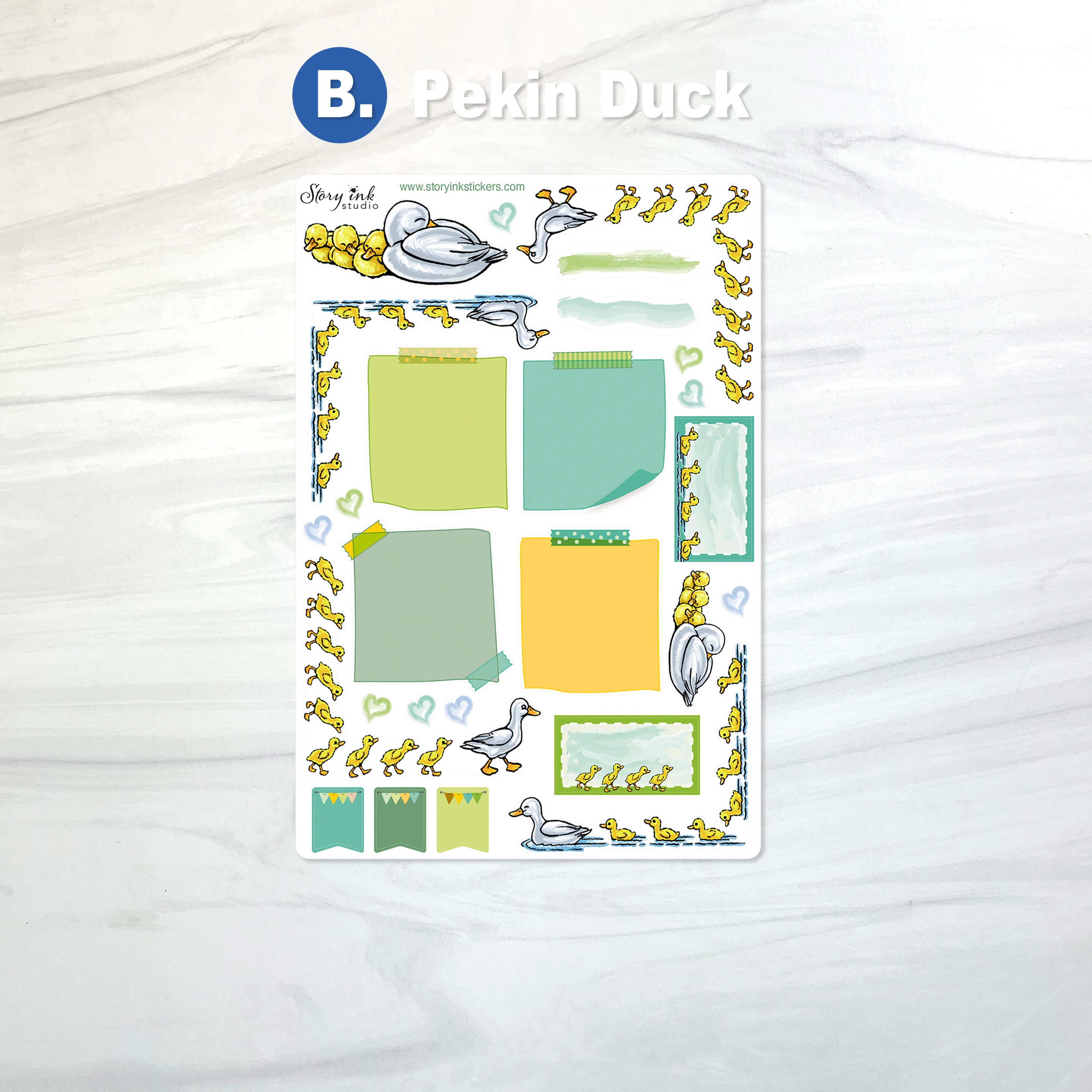 Duck Border Stickers | Spring Planner Stickers - Etsy