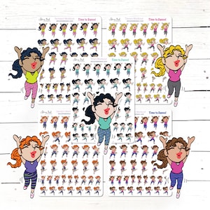 Dancing mini planner stickers. Great for a variety of planners of all sizes.