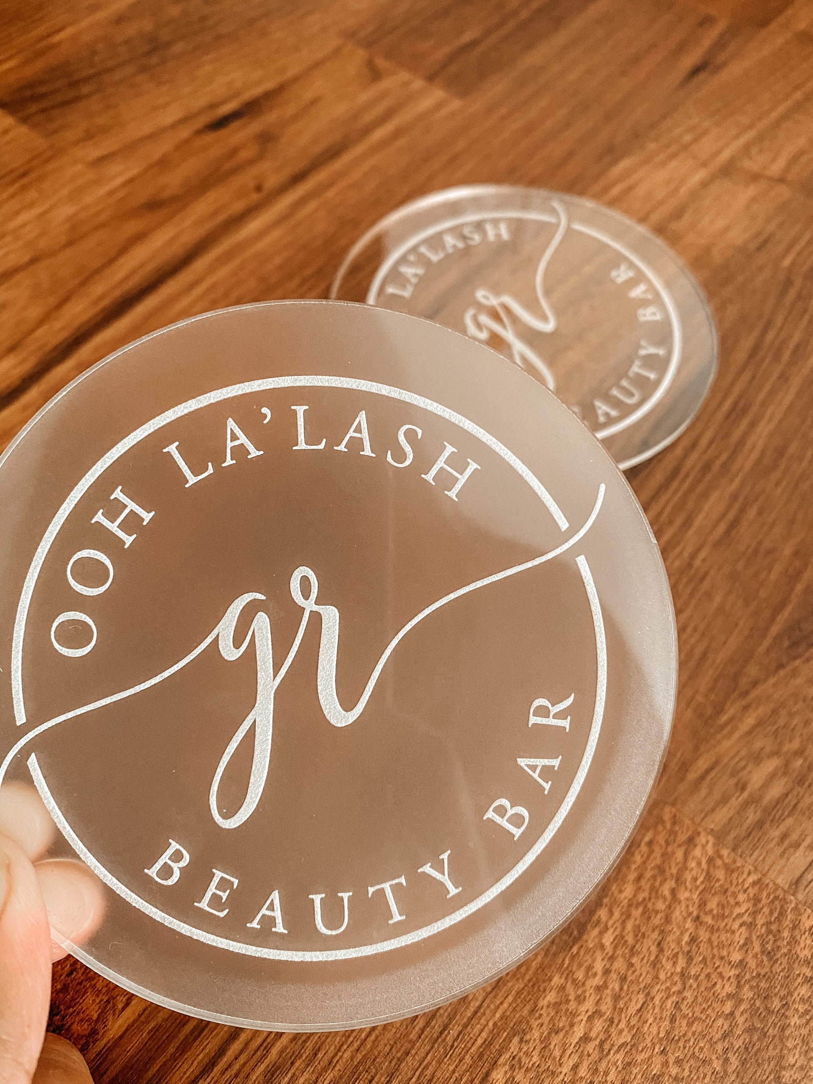 Company Logo Engraved Coasters Logo Engraving Company Etsy