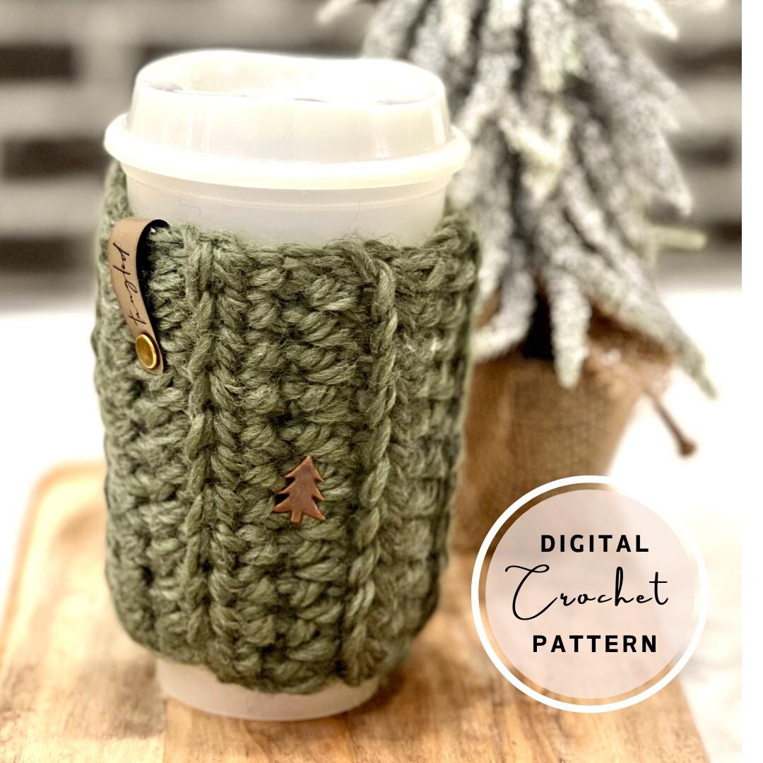 Sweater Cup Cozy Crochet Pattern: Bulky Yarn (PDF Pattern)