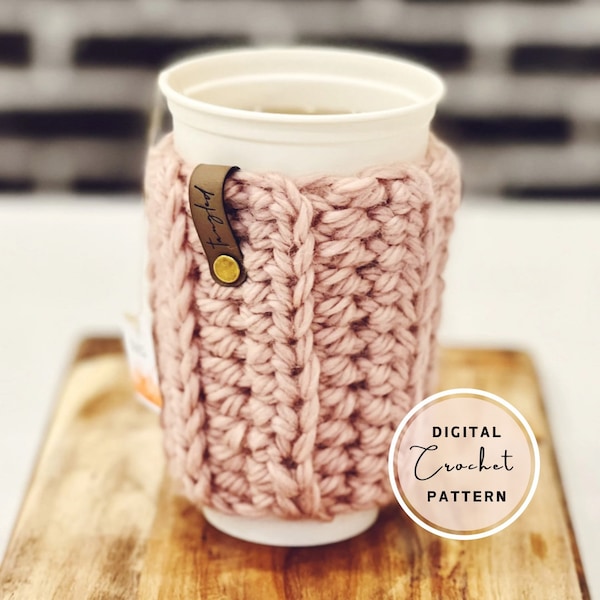 Sweater Cup Cozy Crochet Pattern: Bulky Yarn (PDF Pattern)