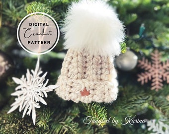 Tiny Toque Ornament | Crochet Pattern | Beanie Ornament | Crochet Christmas Pattern