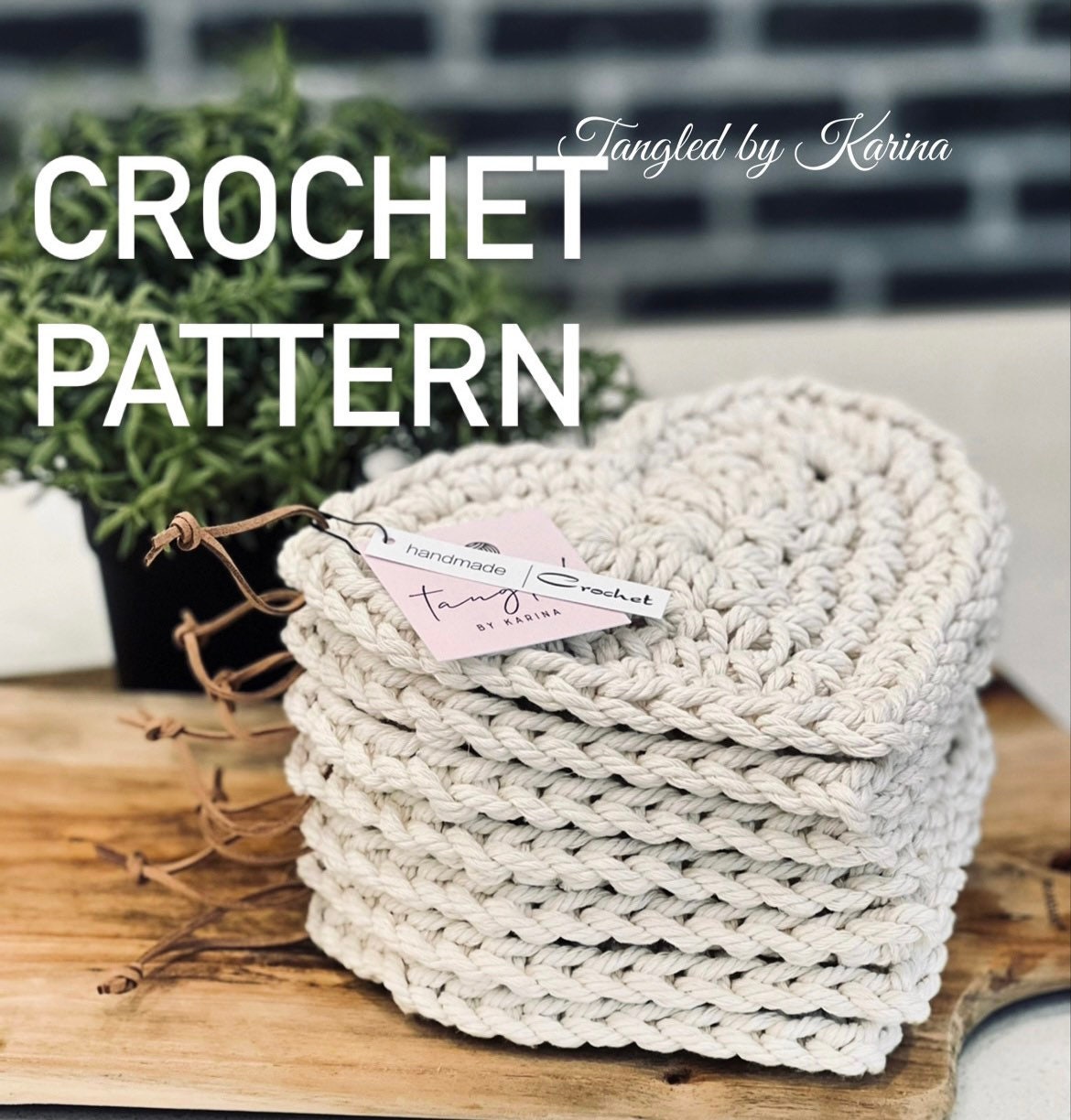 Crochet Heart Trivet Pattern: Farmhouse Hot Pad (PDF Pattern) - Etsy