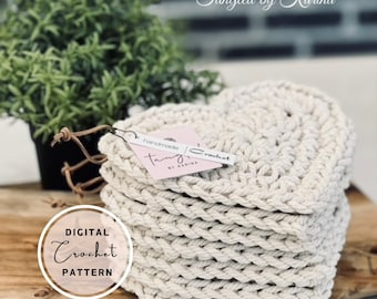 Patrón de salvamanteles de corazón de crochet: salvamanteles rústico (patrón PDF)