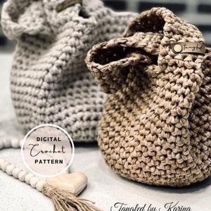 The Lola Knot Bag CROCHET PATTERN. Japanese Knot Bag. Crochet handbag. Bucket bag
