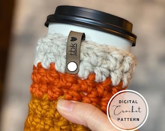 Pumpkin Spice Crochet Coffee Cozy Pattern (PDF Pattern)