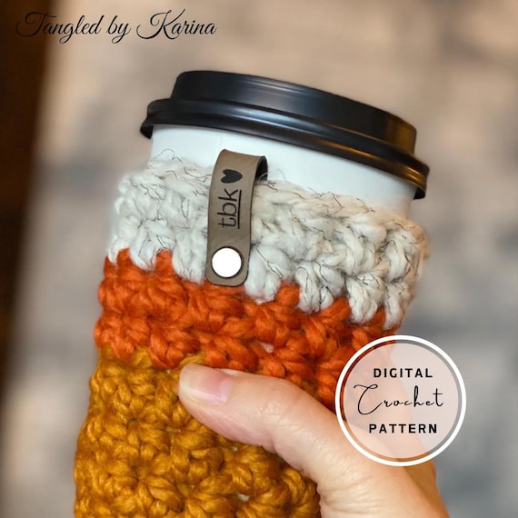 Pumpkin Spice Crochet Coffee Cozy Pattern (PDF Pattern)