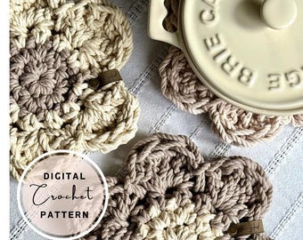 Cottage Blossom Crochet Flower Trivet Pattern (PDF Download)