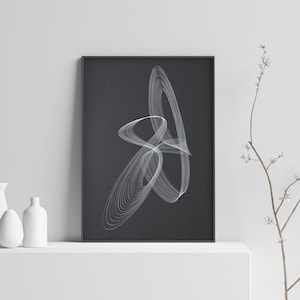 Attractor 1 Geometric Abstract Wall Art Pen Nature Inspired Line Drawing Print Illustration Minimalist Monochromatic Botanical Home Decor